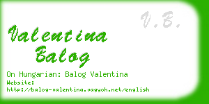 valentina balog business card